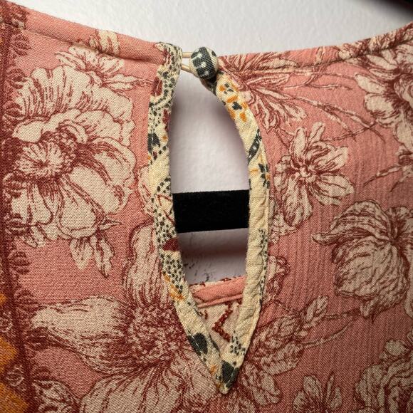 American Eagle Women's size Small Multicolor Boho Embroidered Long Sleeve Blouse - Picture 6 of 9